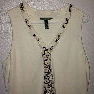 Pullover vest w/scarf